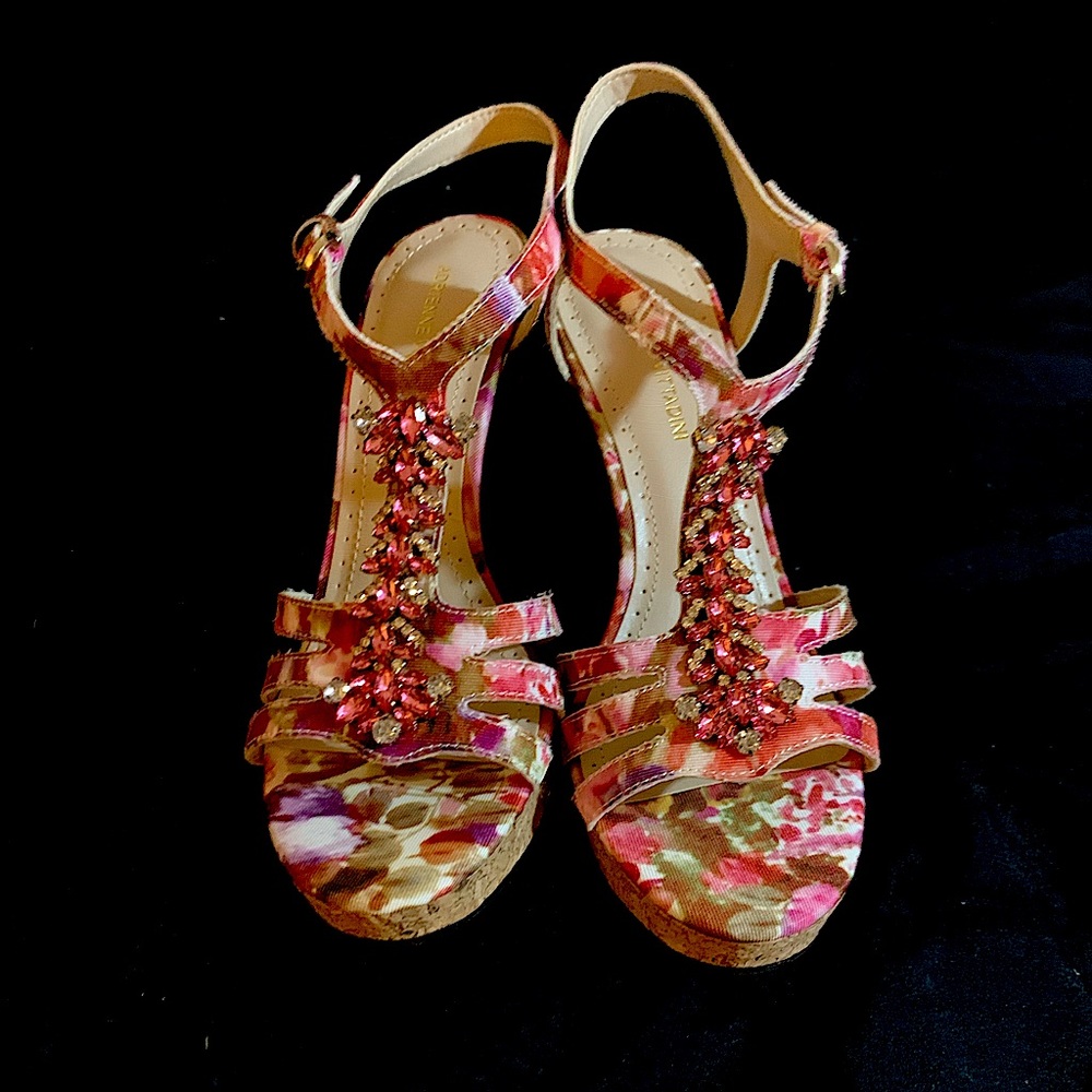 Adrienne Vittadini Floral Wedge Heels